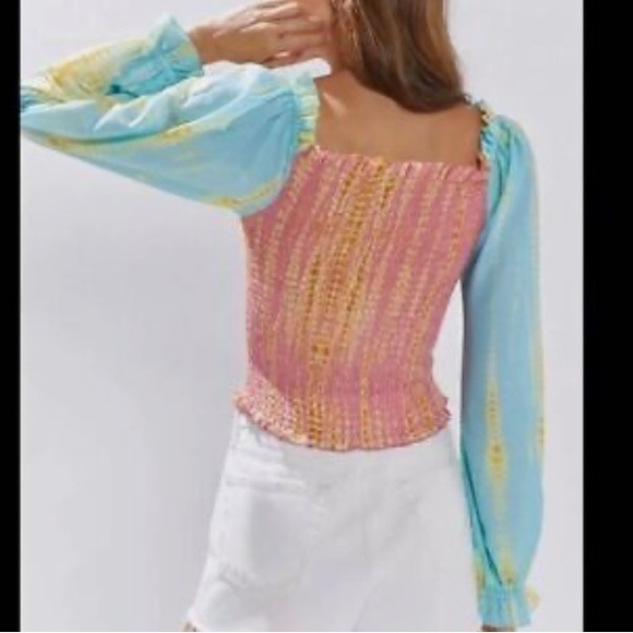 Anthropologie Kavita Bhartia smocked tie dye top - Picture 2 of 8